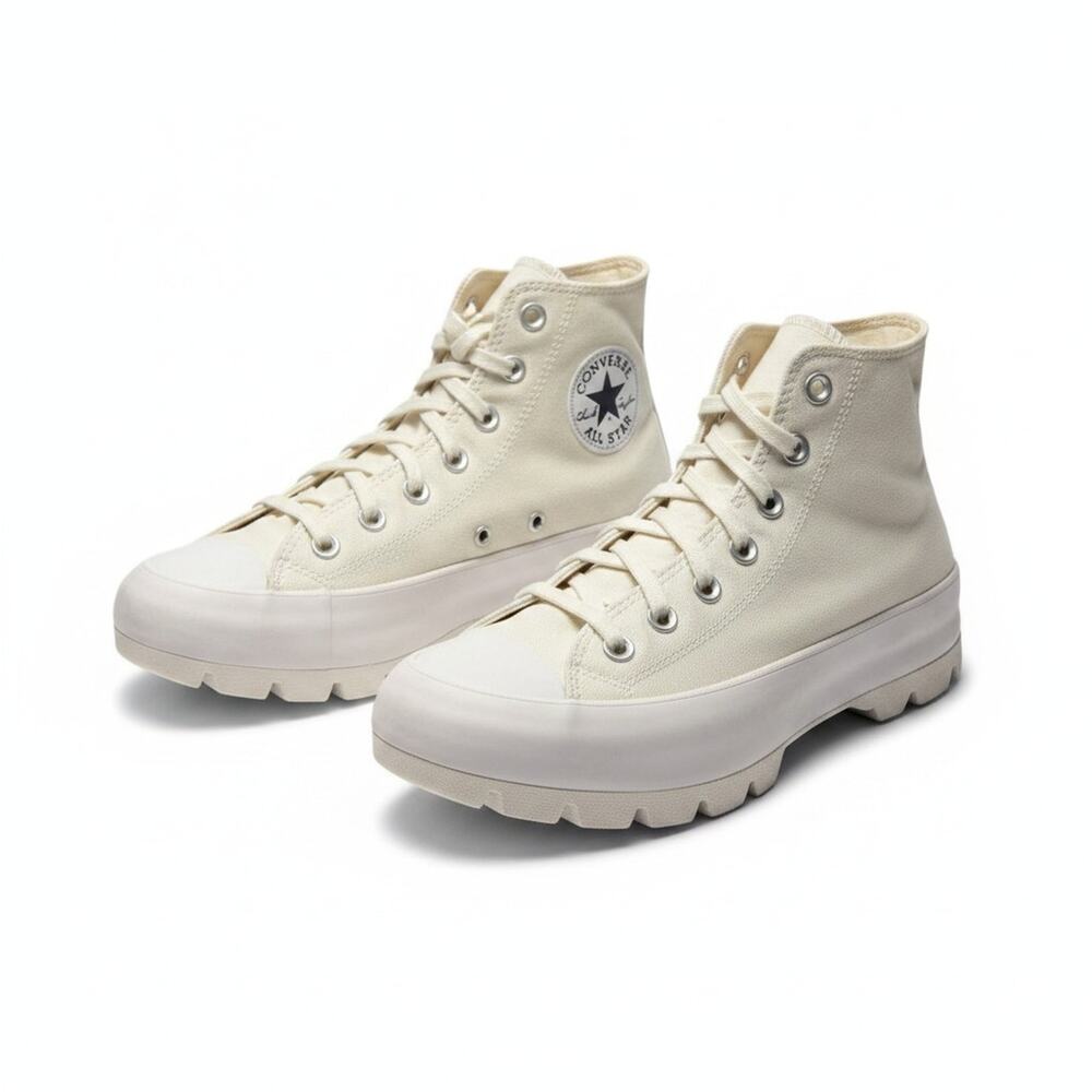 Converse Chuck Taylor All Star Lugged High Top Sneakers White Canvas Platform 8